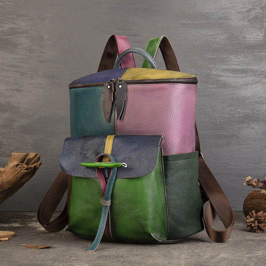 rucksack damen leder bunt