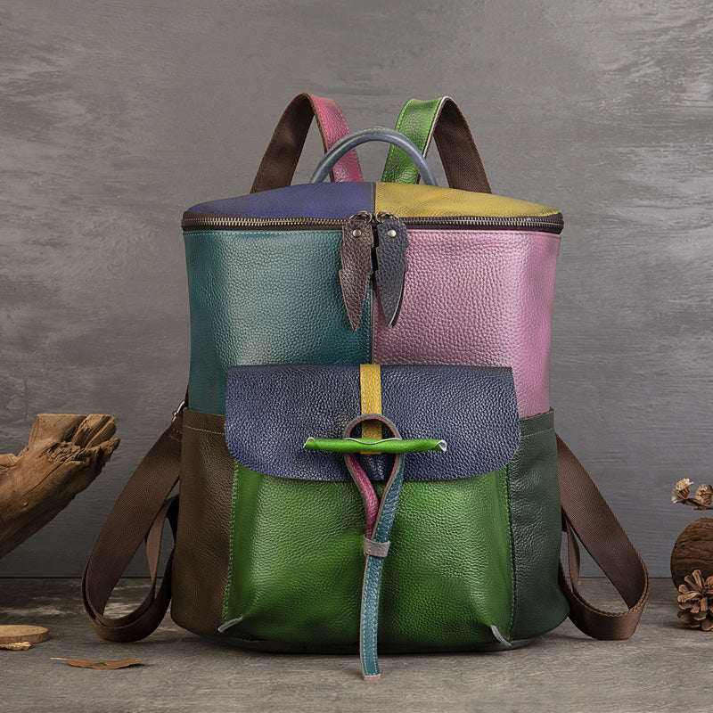 patchwork leder rucksack