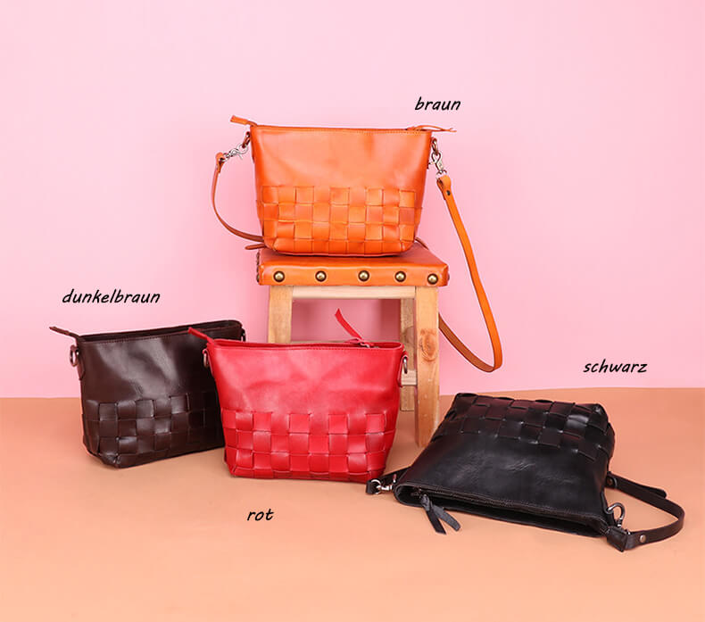 pflanzlich gegerbtes Leder Tasche elegante Umhängetasche Damen Vintage