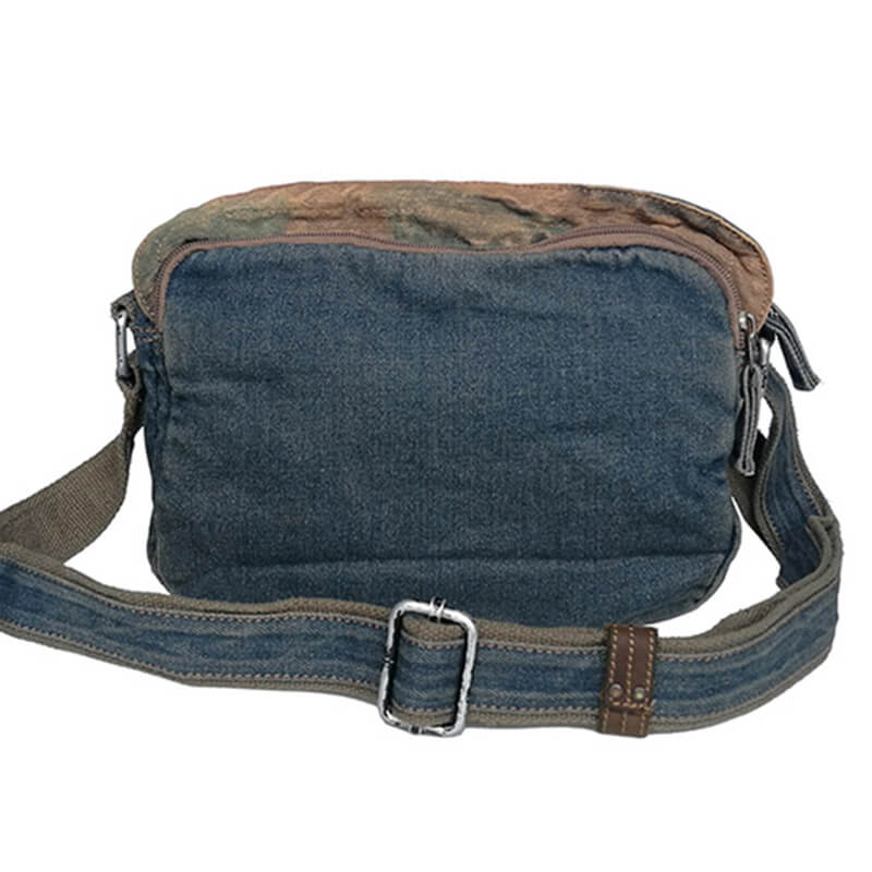 retro Umhängetasche Herren Denim blau Messenger Tasche Männer Jeansstoff