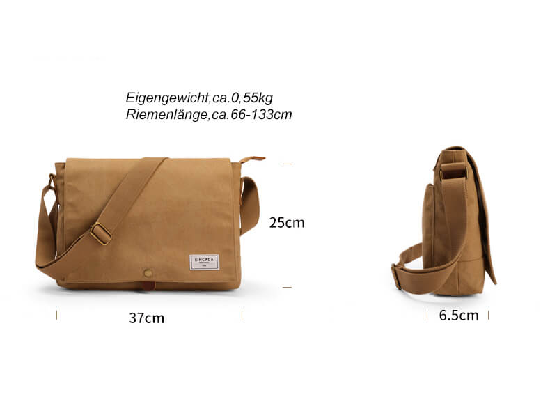 retro Umhängetasche Herren aus Canvas für Uni und Freizeit