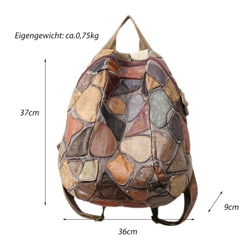 Retro Damen Rucksack aus Leder und Canvas Vintage für Alltag