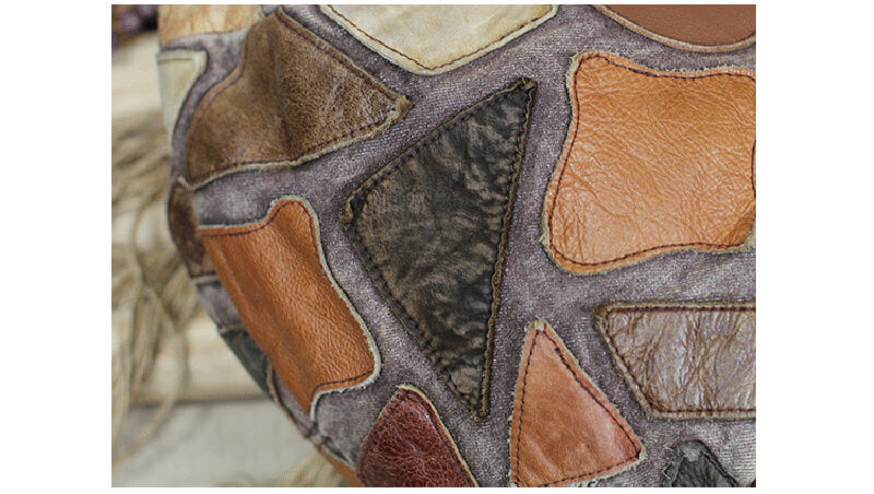 Retro Damen Rucksack aus Leder und Canvas Vintage für Alltag