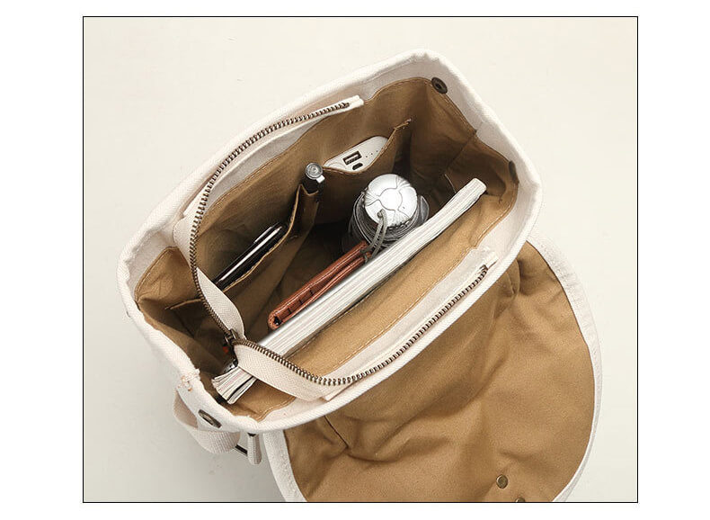 Retro Damen Rucksack Canvas Vintage Din A4 für Uni