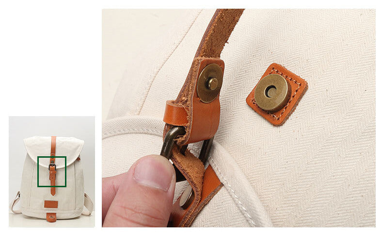 Retro Damen Rucksack Canvas Vintage Din A4 für Uni