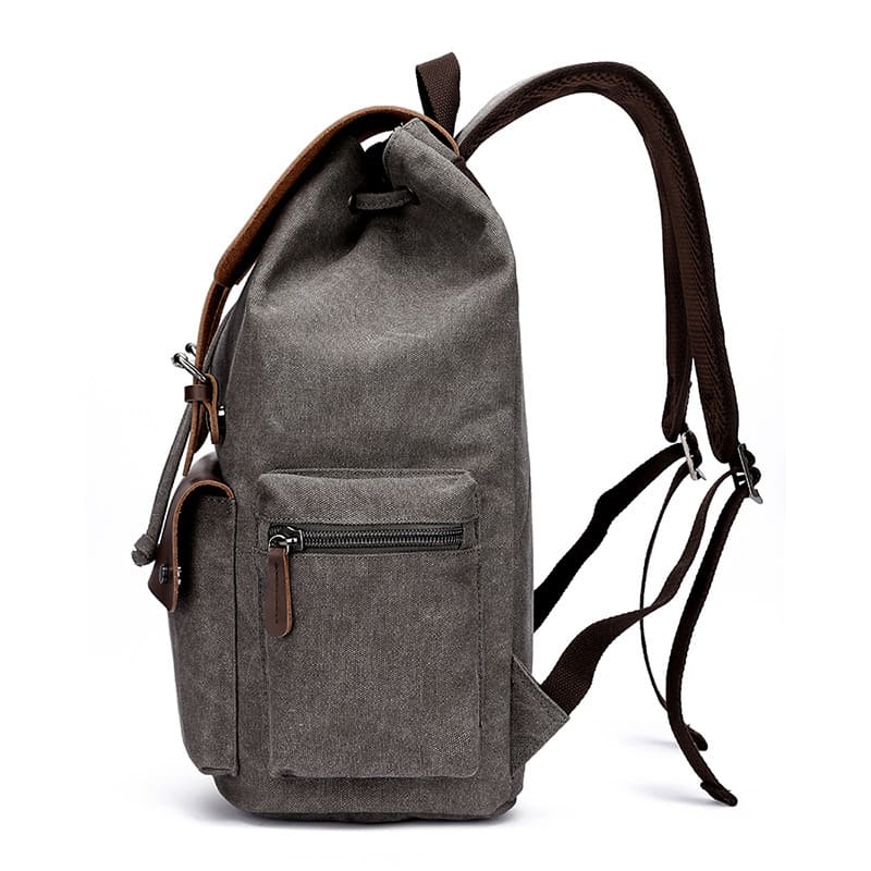 retro großer Herren Rucksack Canvas Backpack Segeltuch für Reisen und Uni