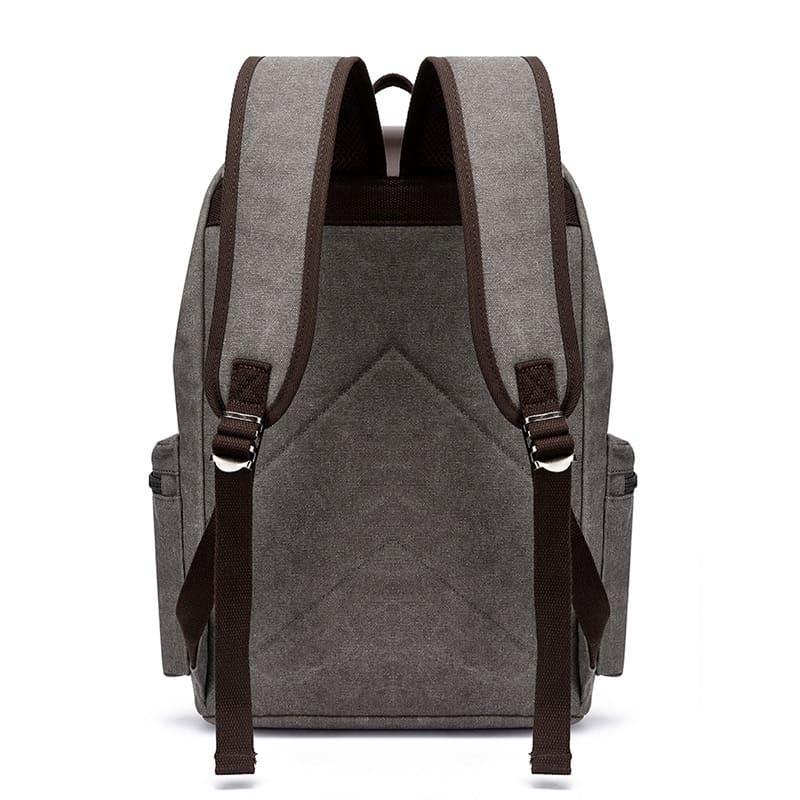 retro großer Herren Rucksack Canvas Backpack Segeltuch für Reisen und Uni