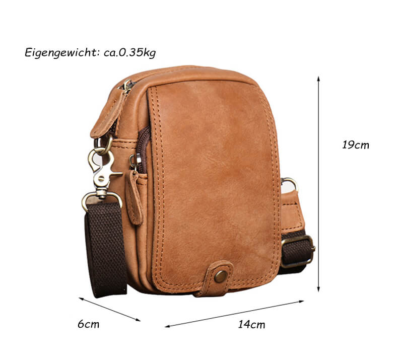 Retro Hüfttasche Herren Leder Gürteltasche Vintage kleine Umhängetasche