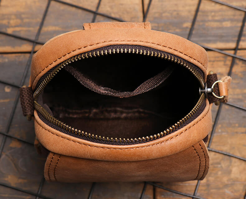 Retro Hüfttasche Herren Leder Gürteltasche Vintage kleine Umhängetasche
