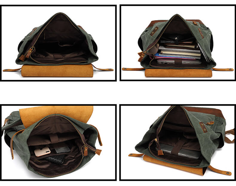 retro Rucksack Herren Reisen aus Canvas für Uni und Outdoor