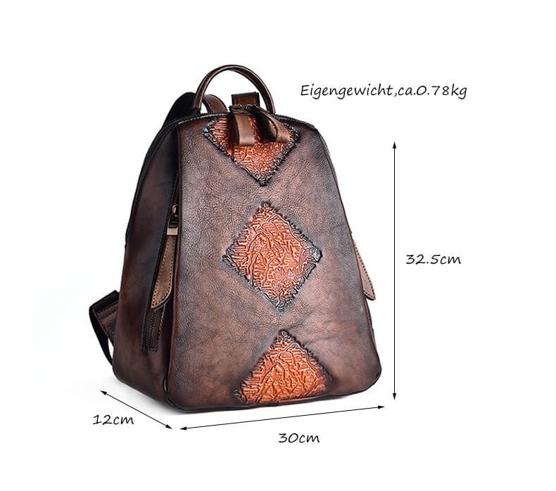 Retro Vintage Rucksack Damen Leder für Reisen und Alltag in 4 Farben