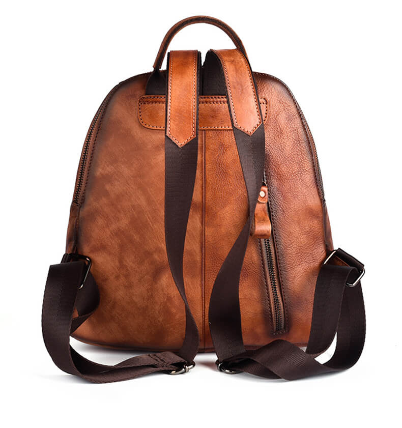 Retro Vintage Rucksack Damen Leder für Reisen und Alltag in 4 Farben