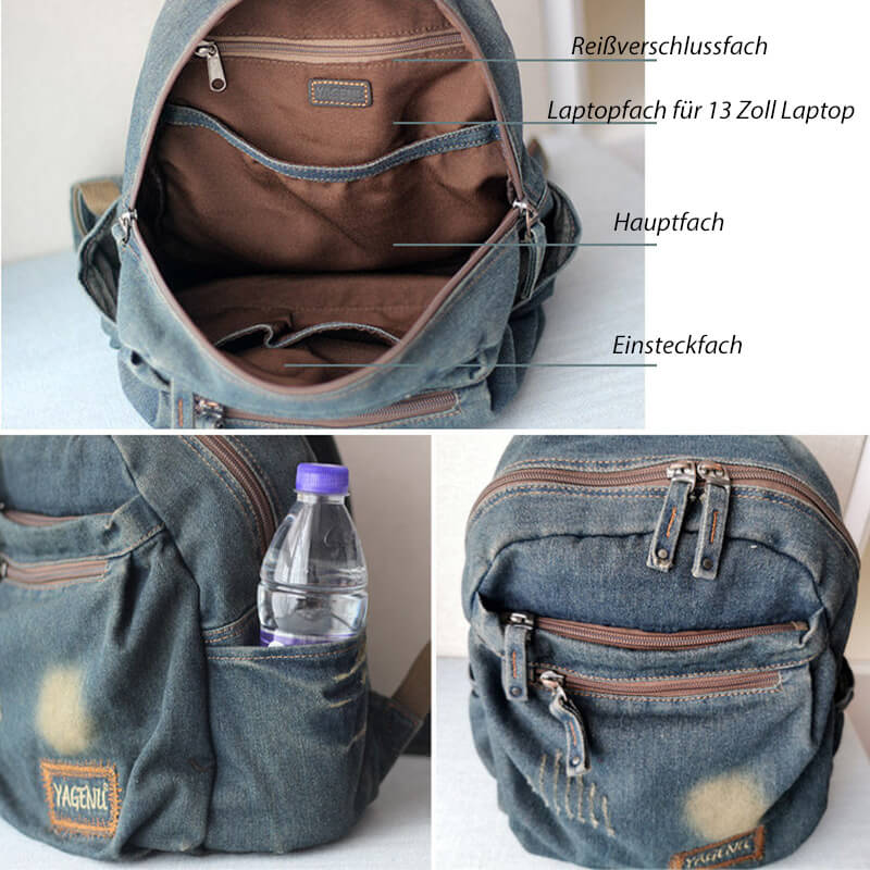 Rucksack Denim für Damen und Herren für Freizeit