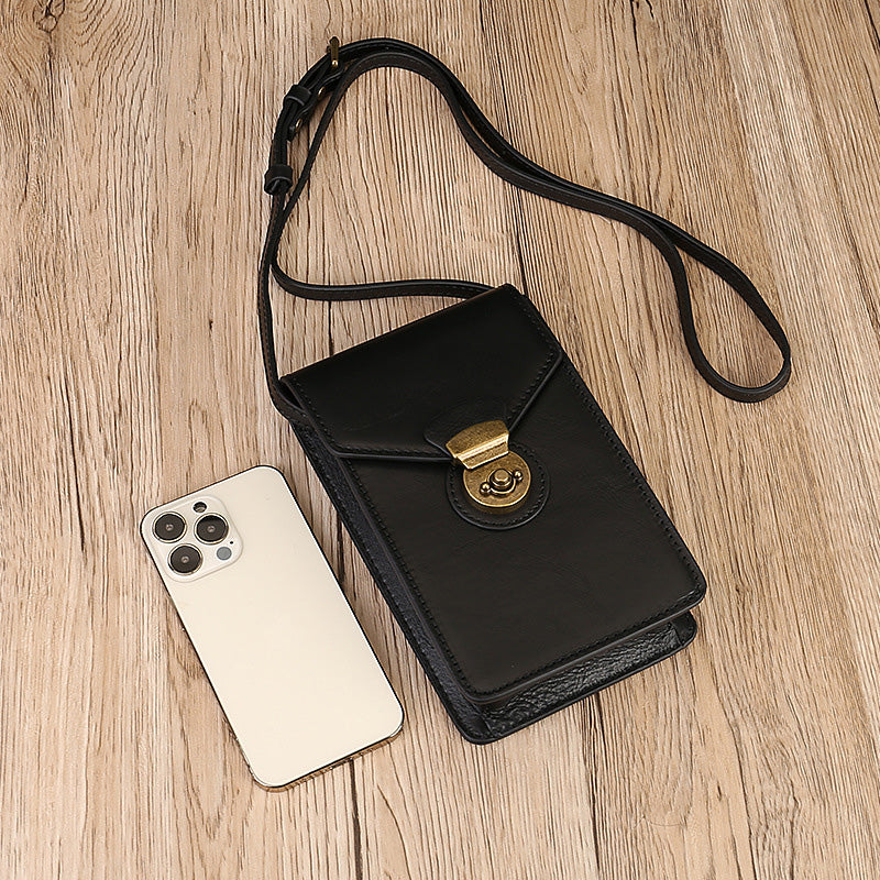 schöne kleine Umhängetasche Damen aus Leder Vintage Handytasche