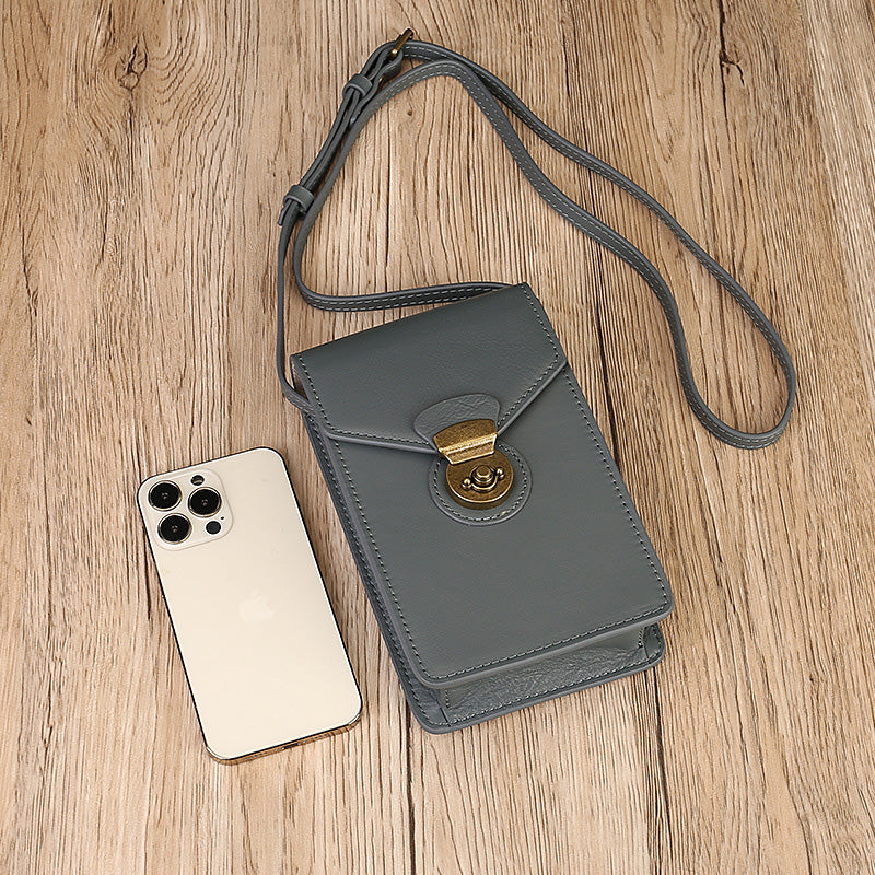 schöne kleine Umhängetasche Damen aus Leder Vintage Handytasche