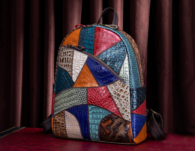 lederrucksack patchwork