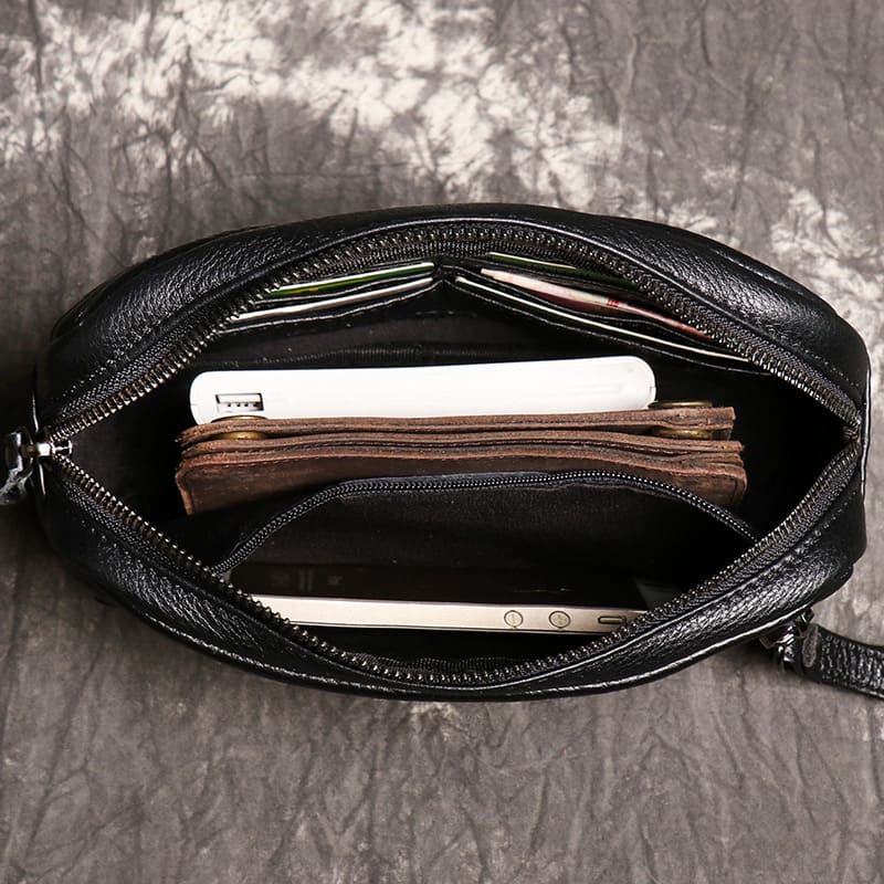 schwarz Handgelenk Clutch Leder Handtasche Herren mit Kartenfächern