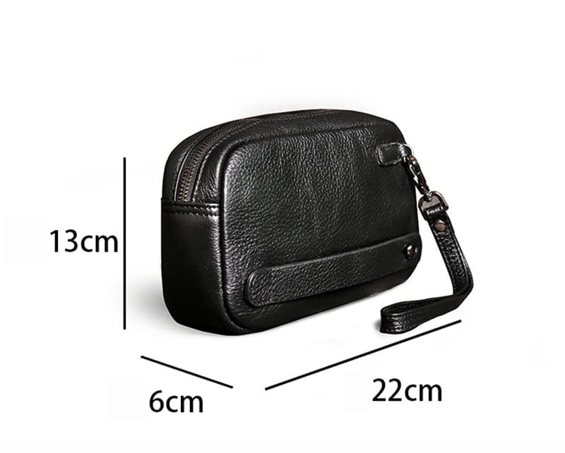 schwarz Handgelenk Clutch Leder Handtasche Herren mit Kartenfächern