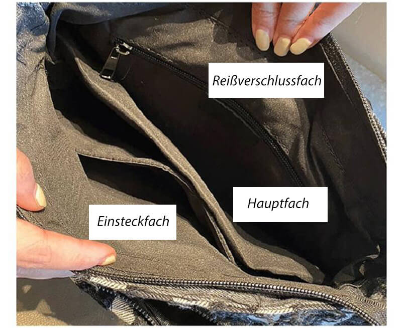 schwarz weiß gestreifter Rucksack Damen aus Canvas Alltag
