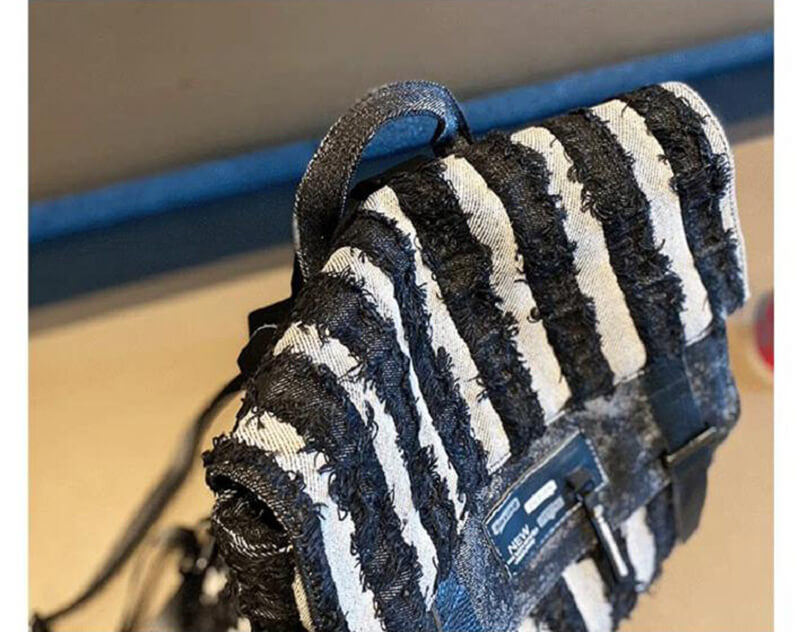 schwarz weiß gestreifter Rucksack Damen aus Canvas Alltag