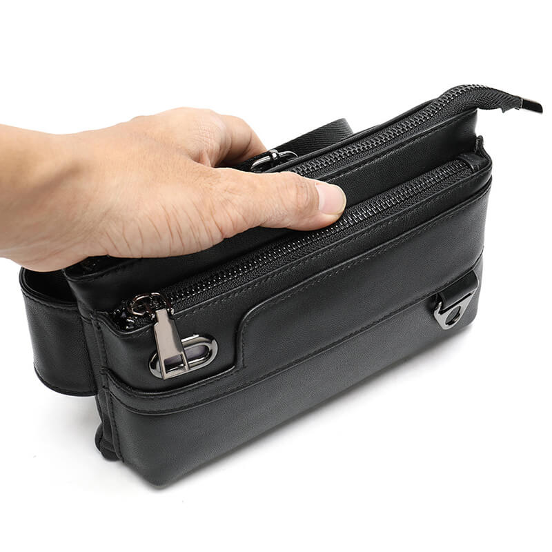brusttasche herren leder schwarz