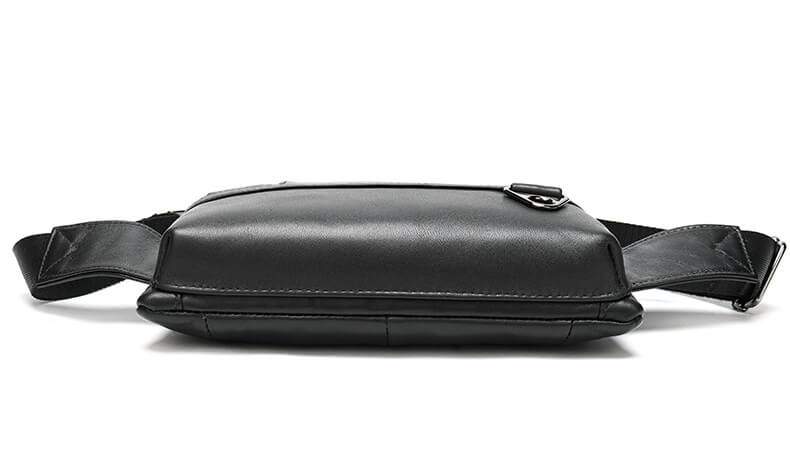 schwarze Hüfttasche weiches Leder Gürteltasche für Herren Schultertasche Brusttasche Männer