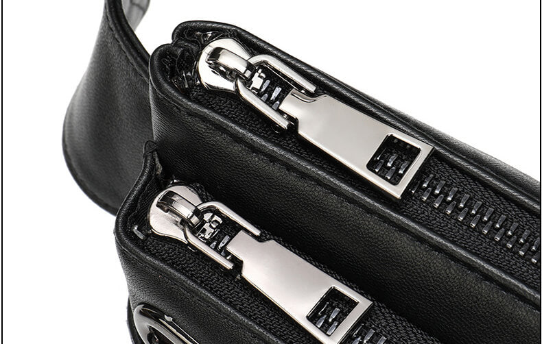 schwarze Hüfttasche weiches Leder Gürteltasche für Herren Schultertasche Brusttasche Männer