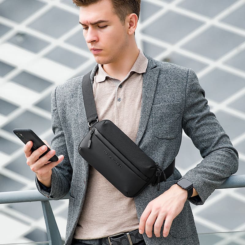 brusttasche herren schwarz