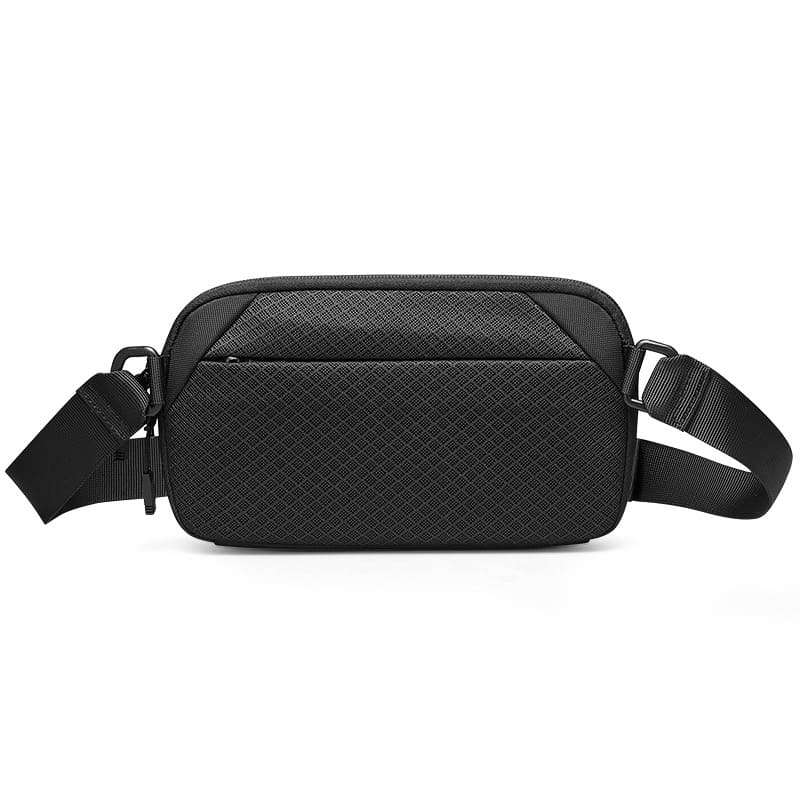 schwarze wasserdichte Brusttasche Umhängetasche Herren Oxford sportlich Brustbeutel