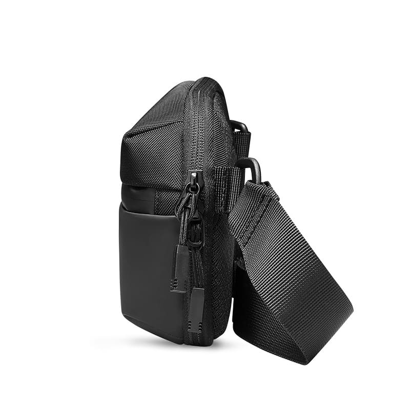 schwarze wasserdichte Brusttasche Umhängetasche Herren Oxford sportlich Brustbeutel
