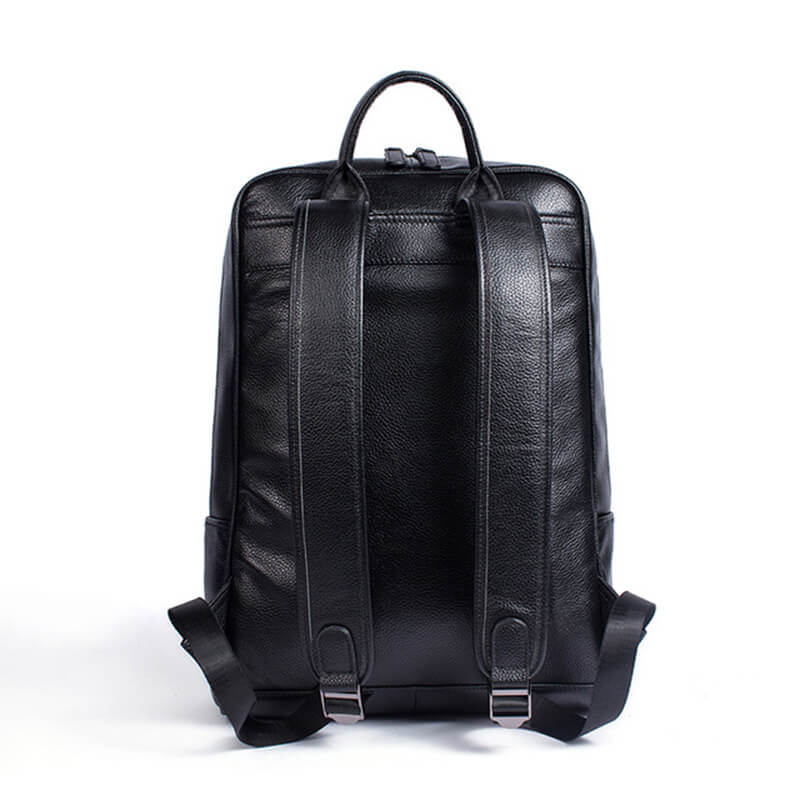 schwarzer Business Rucksack Leder Herren große Laptoptasche Businessrucksack