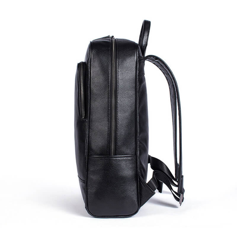 schwarzer Business Rucksack Leder Herren große Laptoptasche Businessrucksack