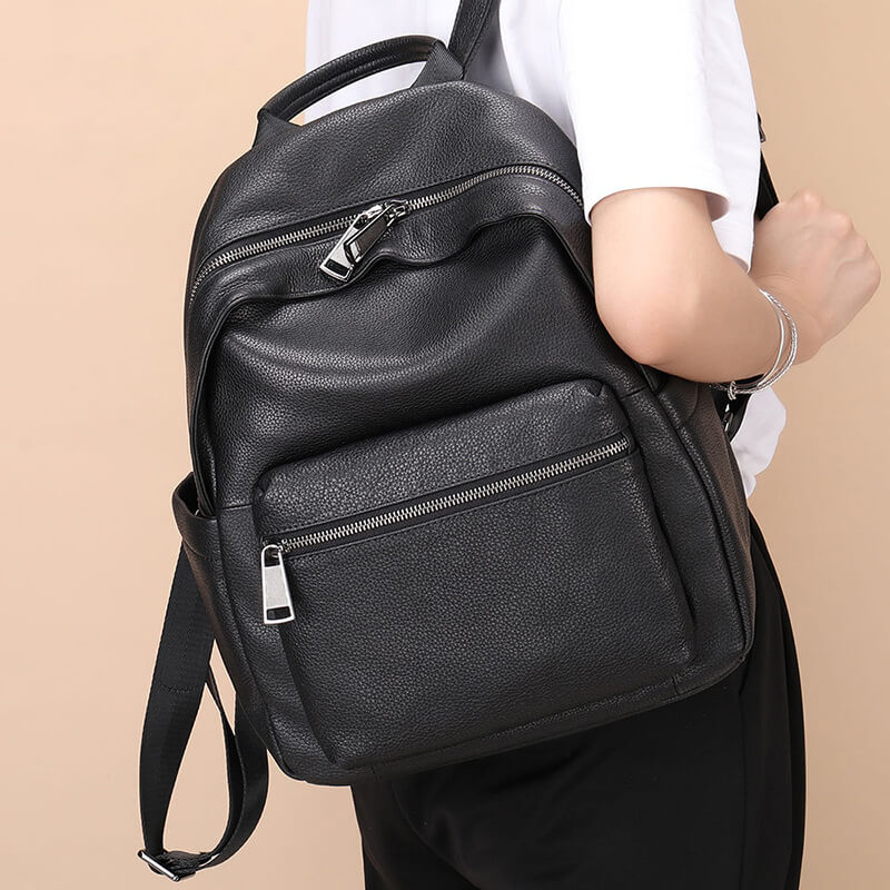 rucksack herren leder schwarz