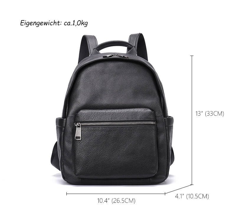 schwarzer Rucksack Damen Leder für Alltag lederrucksack Frauen