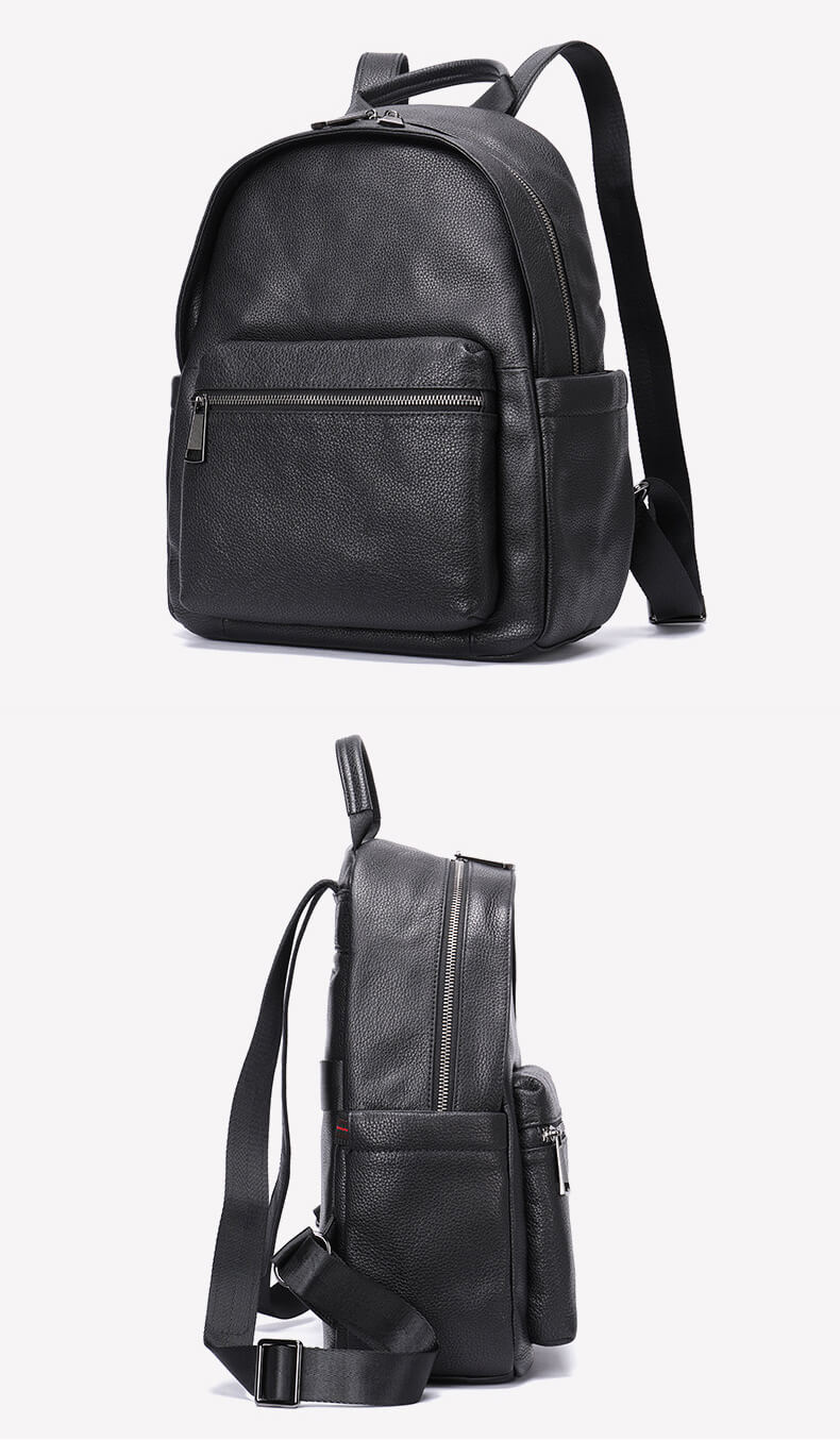 schwarzer Rucksack Damen Leder für Alltag lederrucksack Frauen