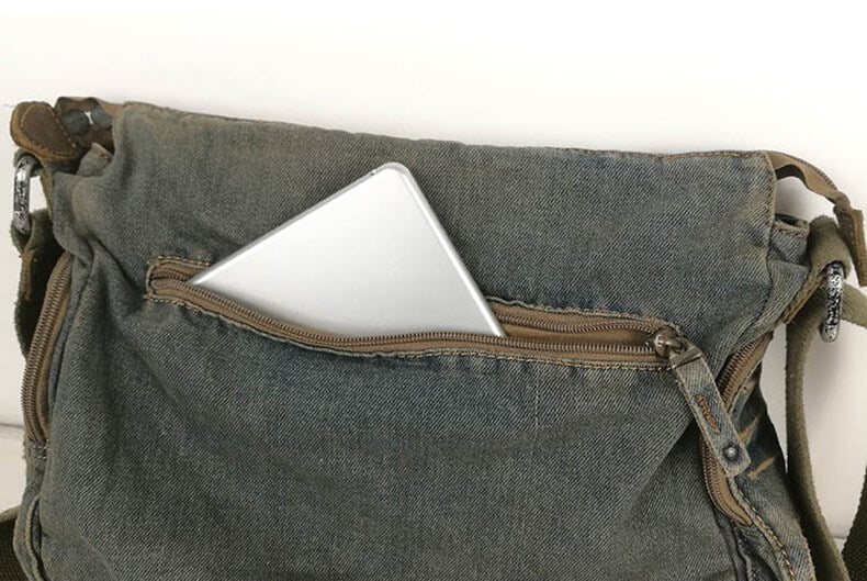strapazierfähige Umhängetasche Herren Jeans mit Reißverschluss