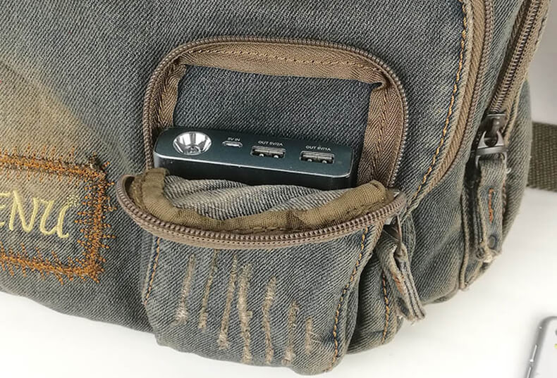 strapazierfähige Umhängetasche Herren Jeans mit Reißverschluss