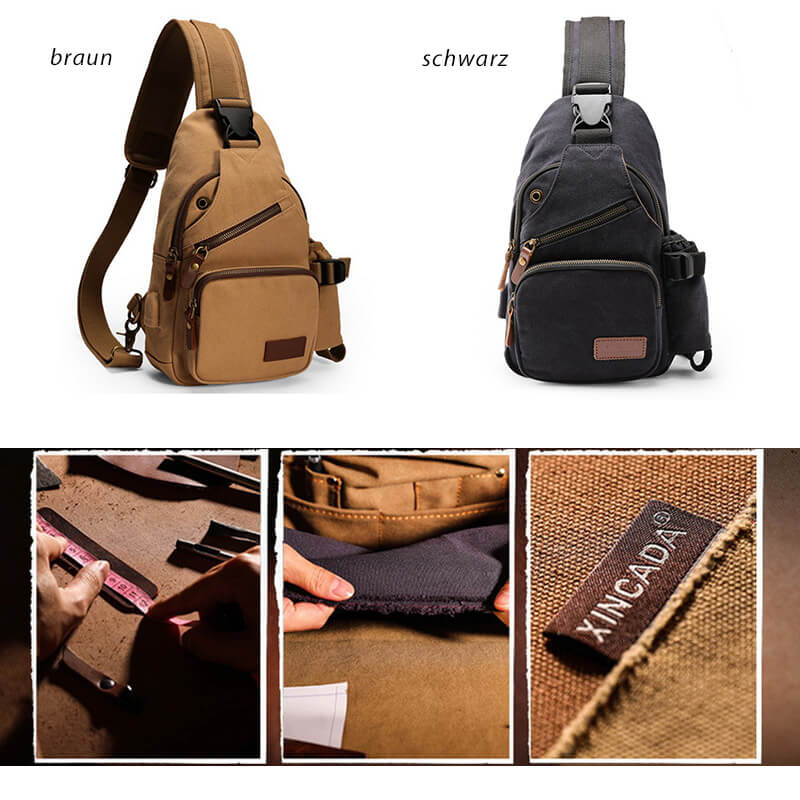 Umhänge Brusttasche Herren Canvas Brustbeutel Männer