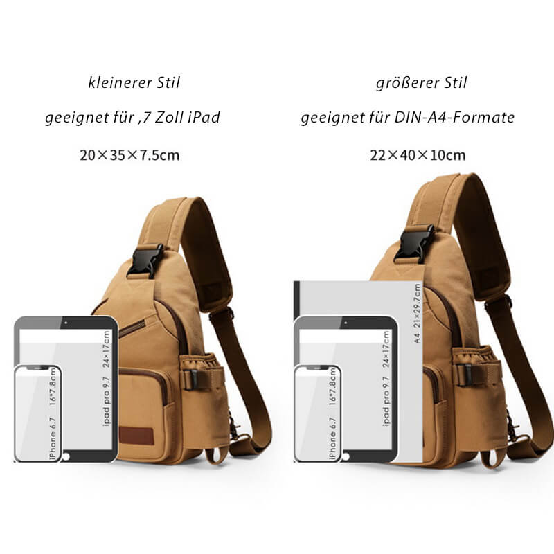 Umhänge Brusttasche Herren Canvas Brustbeutel Männer