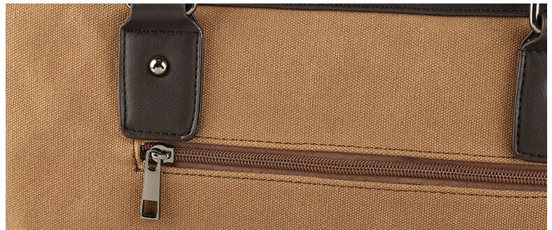 Umhängetasche Canvas Herren braun Laptoptasche 14 Zoll Businesstasche Handtasche