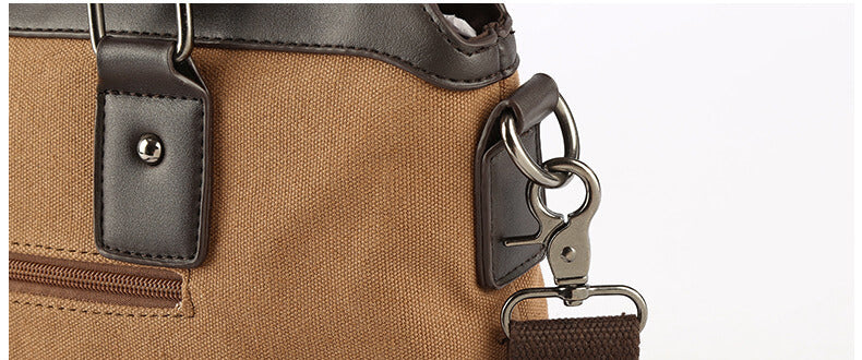 Umhängetasche Canvas Herren braun Laptoptasche 14 Zoll Businesstasche Handtasche