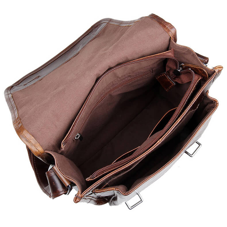 Umhängetasche Herren Leder Vintage für Business Hochformat