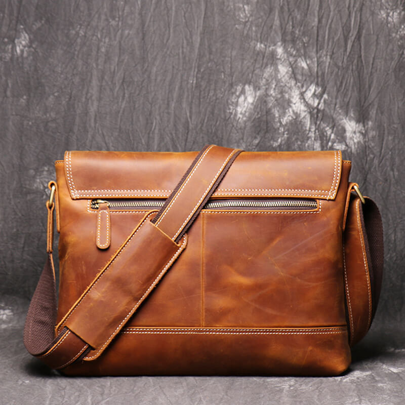Umhängetasche Leder Herren braun Aktentasche Alltage Männer Tasche