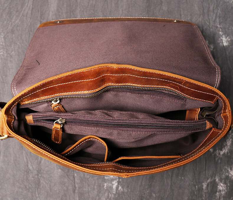 Umhängetasche Leder Herren braun Aktentasche Alltage Männer Tasche