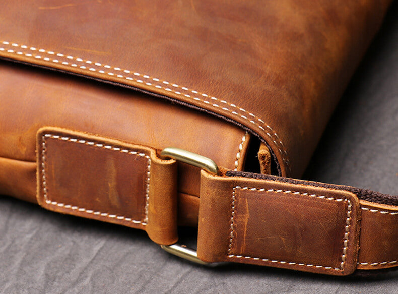 Umhängetasche Leder Herren braun Aktentasche Alltage Männer Tasche