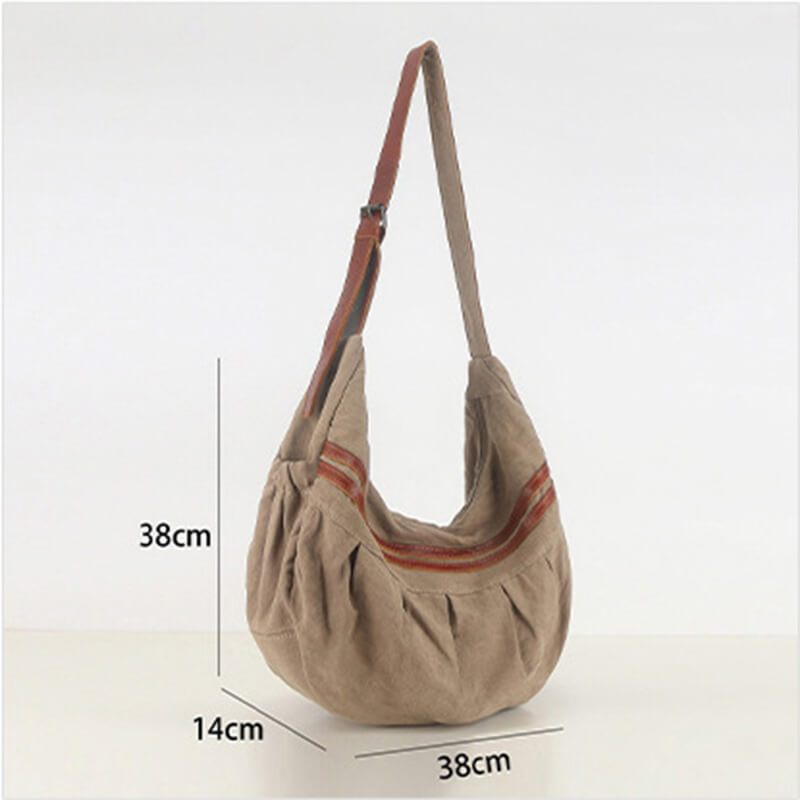 Umhängetasche Unisex groß Crossbody bag für Herren und Damen aus Canvas Vintage