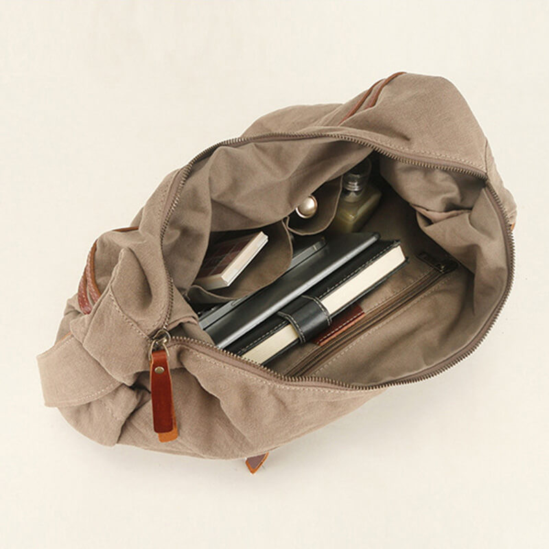 Umhängetasche Unisex groß Crossbody bag für Herren und Damen aus Canvas Vintage
