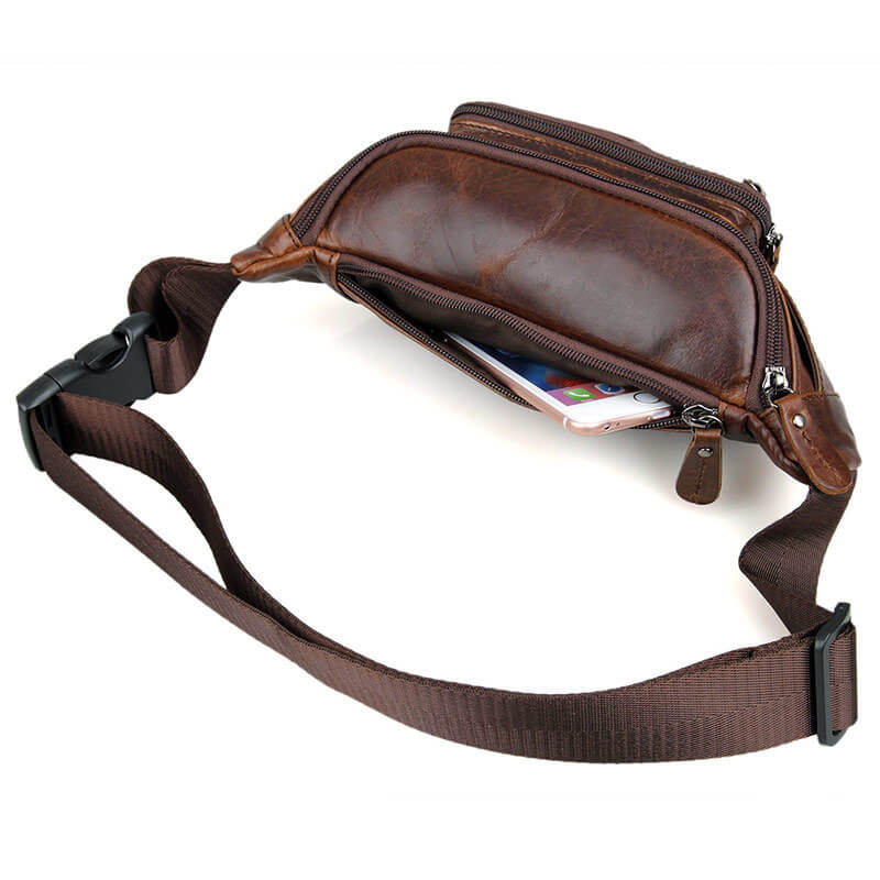 Vintage Bauchtasche Gürteltasche für Herren aus Leder Hüfttasche