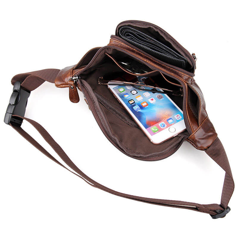 Vintage Bauchtasche Gürteltasche für Herren aus Leder Hüfttasche