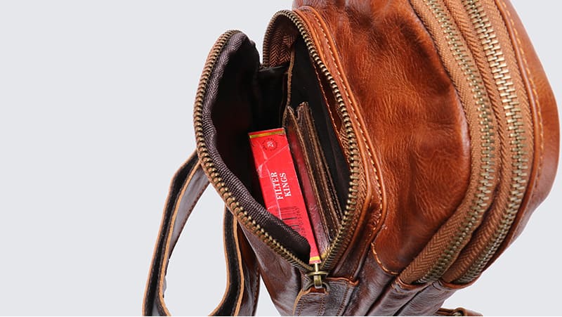 Vintage Brustbeutel Leder für Männer Brusttasche Herren Umhängen